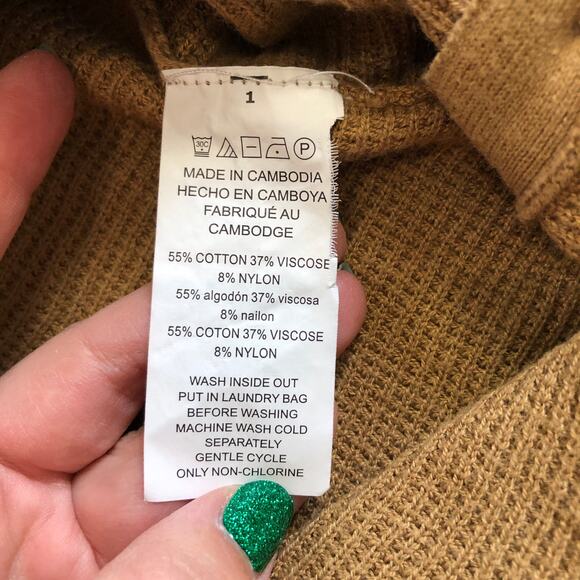 Michael Kors Brown Knit Sweater Tunic 2X Plus Button Side Hem Minimalist - Picture 10 of 11